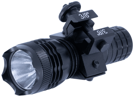 This model is a tactical flashlight and mount for the Hi-Point Carbine. It is designed to fit a Picatinny or Weaver rail mount.